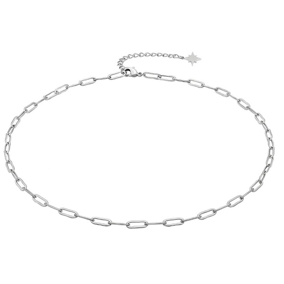 STAINLESS STEEL NECKLACE Paperclip Chain Necklace - Picture 1 of 4